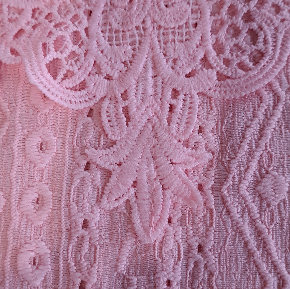 New Lace Top, Sh.sleeve, Pink - Picture 3 of 5